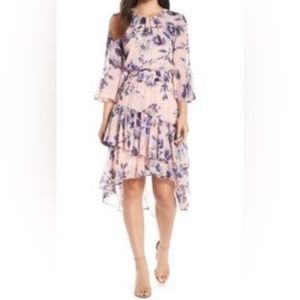 Eliza J floral long sleeve tiered dress